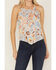 Image #3 - Idyllwind Women's Floral Haze Embroidered Crinkle Tank Top, Ivory, hi-res