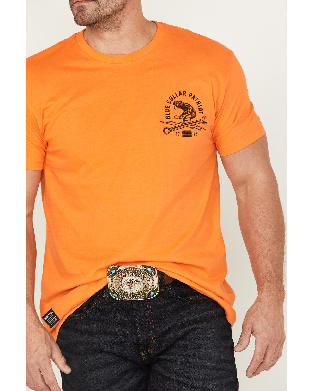 Image #4 - Howitzer Men's Nothing Given Short Sleeve Graphic T-Shirt, Orange, hi-res