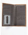 Cody James Men's Ostrich Tooled Checkbook Wallet, Brown, hi-res