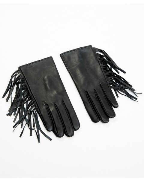 Idyllwind Women's Black Hemlock Fringe Gloves , Black, hi-res