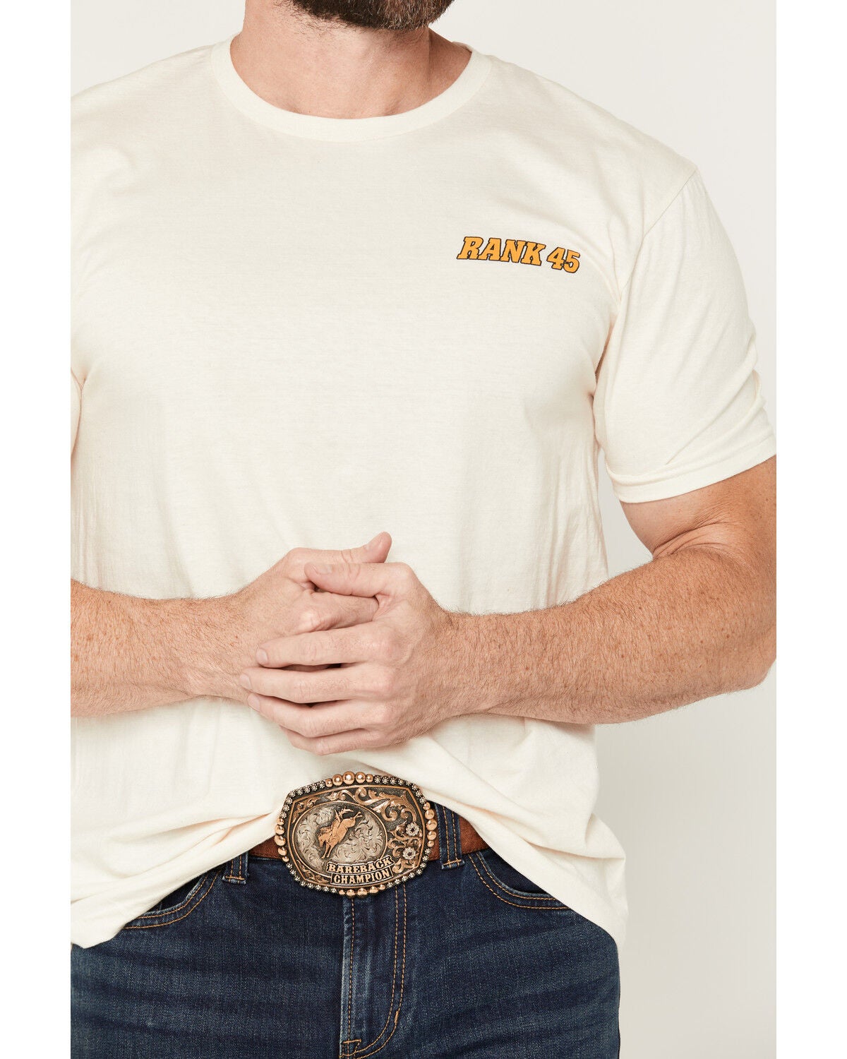 Image #4 - RANK 45&reg; Men's 8 Seconds to Victory Short Sleeve Graphic T-Shirt, Cream, hi-res