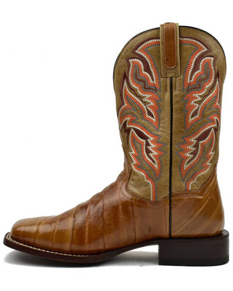 Image #3 - Dan Post Men's Eel Exotic Western Boots - Broad Square Toe , Brown, hi-res