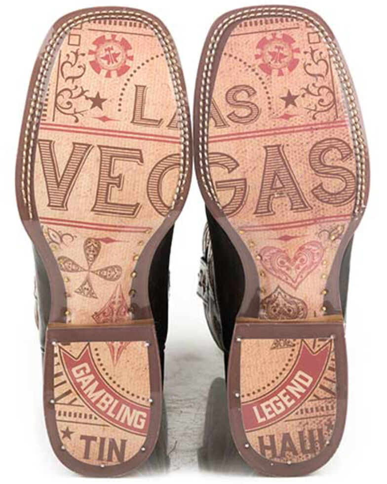 Tin Haul Men's Kings Gambling Legend Western Boots - Wide Square Toe, Black, hi-res