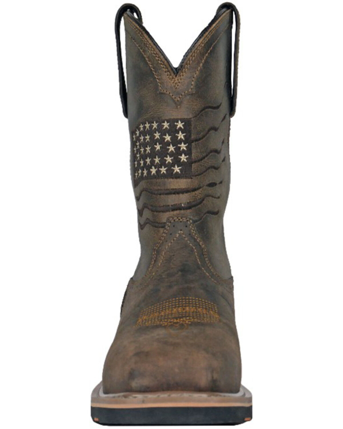 Image #4 - Hoss Men's Rushmore Wellington Western Work Boots - Broad Square Toe, Brown, hi-res