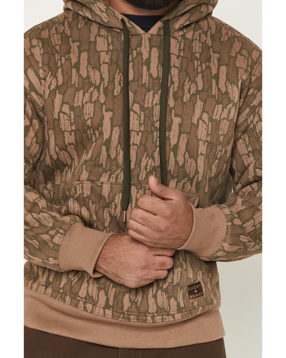 Image #3 - Lucky Brand Workwear Men's Camo Print Hooded Sweatshirt, Taupe, hi-res