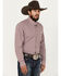 Image #1 - Cinch Men's Checkered Print Long Sleeve Button-Down Shirt, Burgundy, hi-res