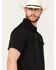 Image #2 - Panhandle Men's Geo Print Short Sleeve Snap Performance Western Shirt, Black, hi-res