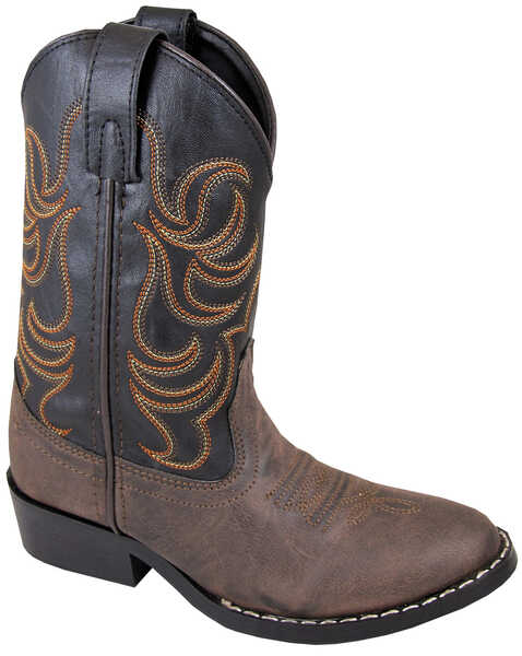 Smoky Mountain Boys' Monterey Western Boots - Round Toe, Brown, hi-res
