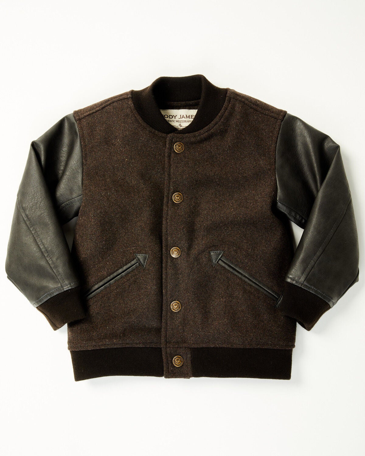 Cody James Toddler Boys' Brighton Varsity Jacket, Brown, hi-res