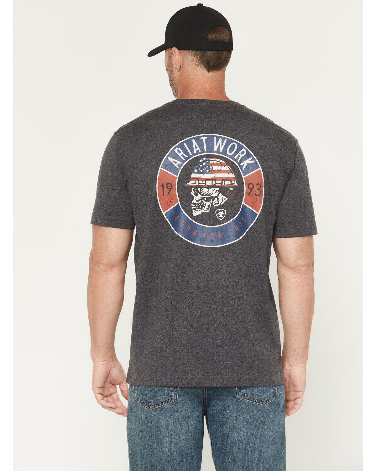 Ariat Men's Rebar Cotton Strong Bolt Short Sleeve Graphic Work Shirt, Charcoal, hi-res