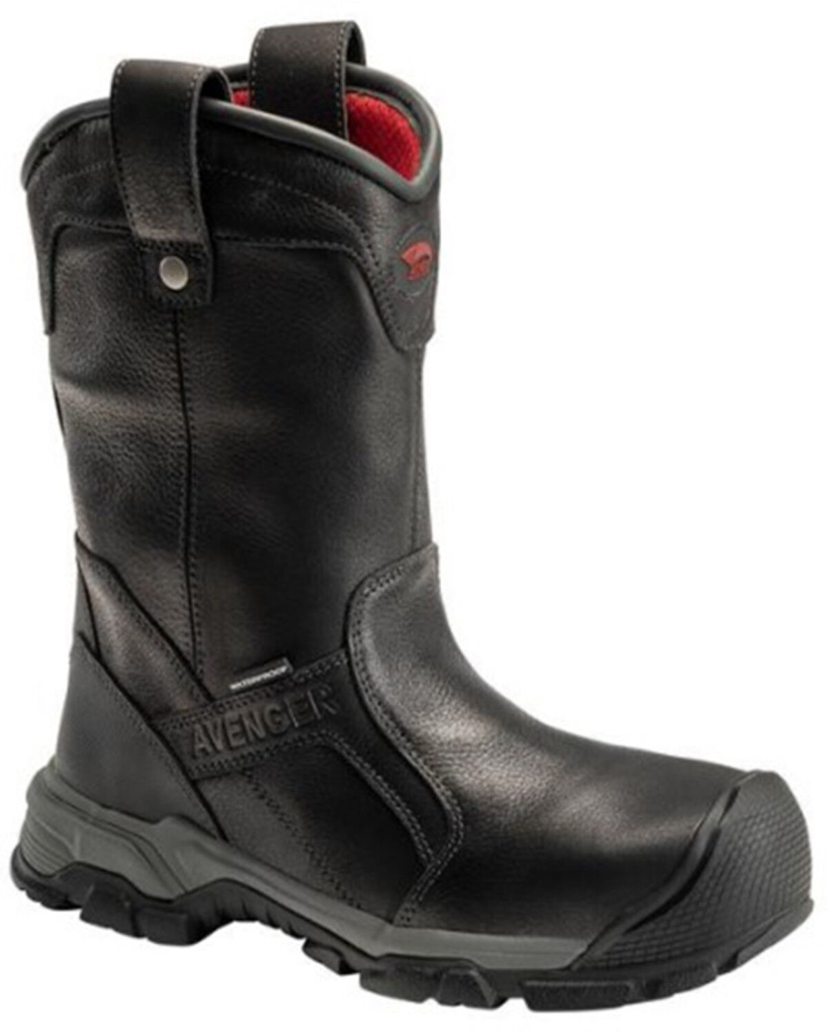 Image #1 - Avenger Men's Ripsaw Wellington WP Work Boot - Alloy Toe, Black, hi-res