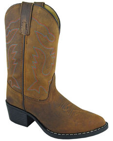 Smoky Mountain Girls' Dakota Western Boots - Round Toe, Brown, hi-res