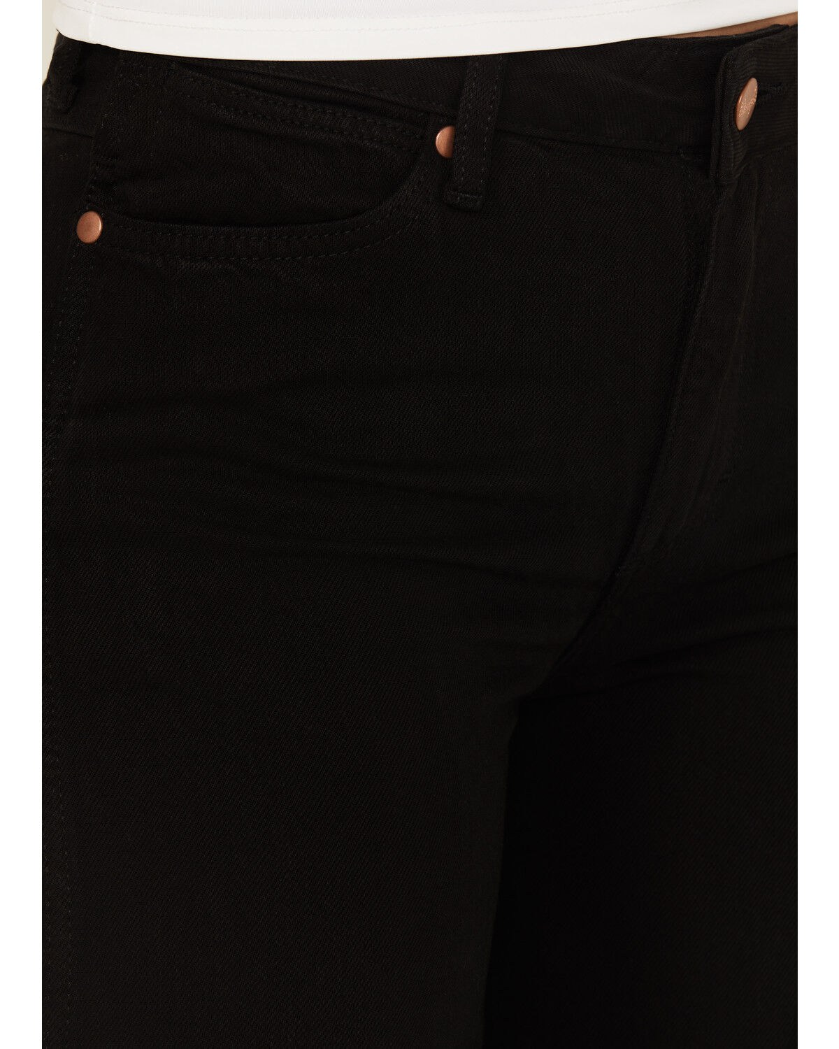 Image #2 - Wrangler Women's Midnight Ride Mid Rise World Wide Wide Leg Denim Jeans, Black, hi-res