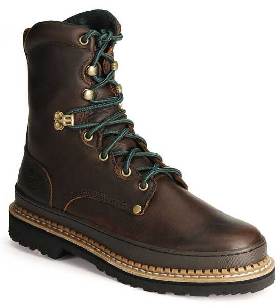 Image #1 - Georgia Boot Men's Georgia Giant 8" Lace-Up Work Boots - Steel Toe, Brown, hi-res