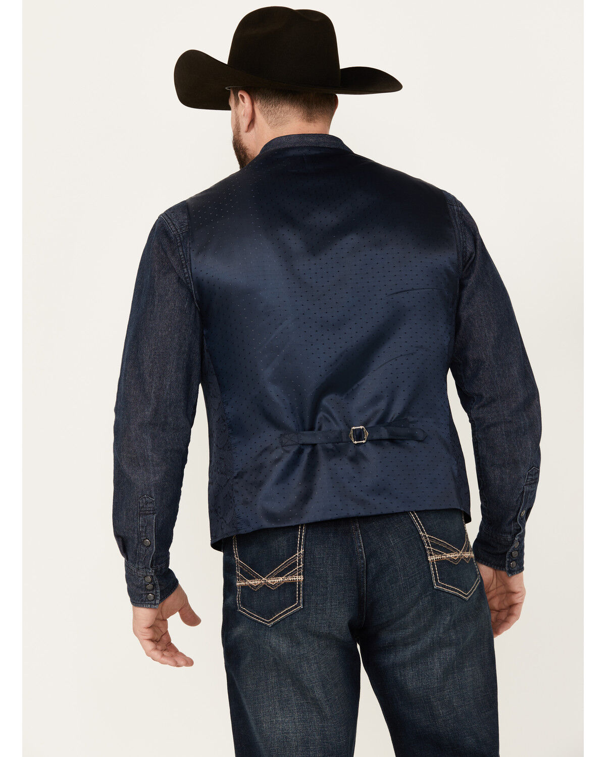 Image #4 - Cody James Men's Nashville Paisley Print Vest, Navy, hi-res