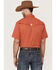 Image #4 - RANK 45® Men's 8 Seconds Short Sleeve Pearl Snap Western Tech Shirt , Medium Red, hi-res