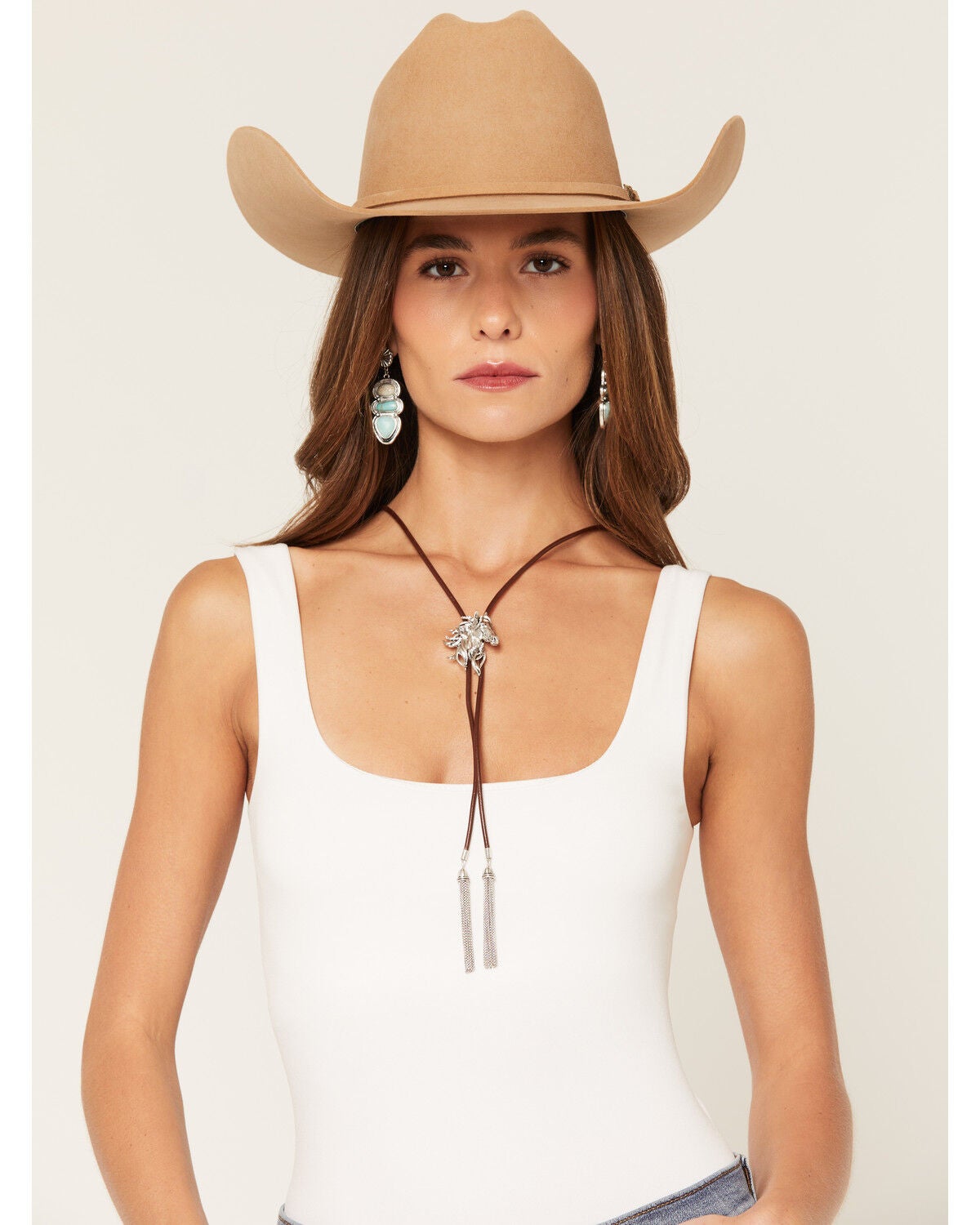 Lainey Wilson Women's Horse Bolo Tie, Silver, hi-res