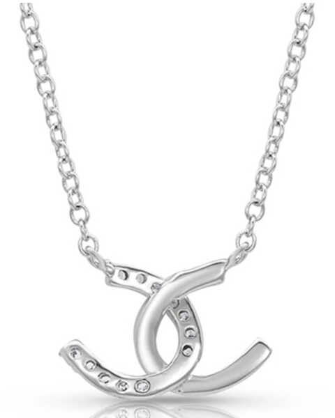 Image #2 - Montana Silversmiths Women's Horseshoe Happiness Necklace, Silver, hi-res