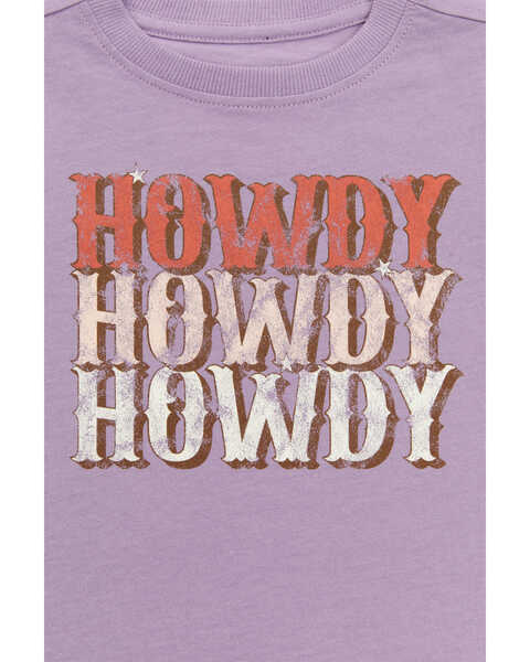 Image #2 - Shyanne Toddler Girls' Howdy Short Sleeve Graphic Tee, Purple, hi-res