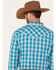 Image #4 - Cody James Men's Briar Patch Plaid Print Long Sleeve Pearl Snap Western Shirt , Teal, hi-res