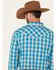 Image #4 - Cody James Men's Briar Patch Plaid Print Long Sleeve Pearl Snap Western Shirt, Teal, hi-res