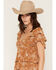 Image #2 - Originality Women's Boot Barn Exclusive Floral Embroidered Tiered Tie Back Top, Mustard, hi-res