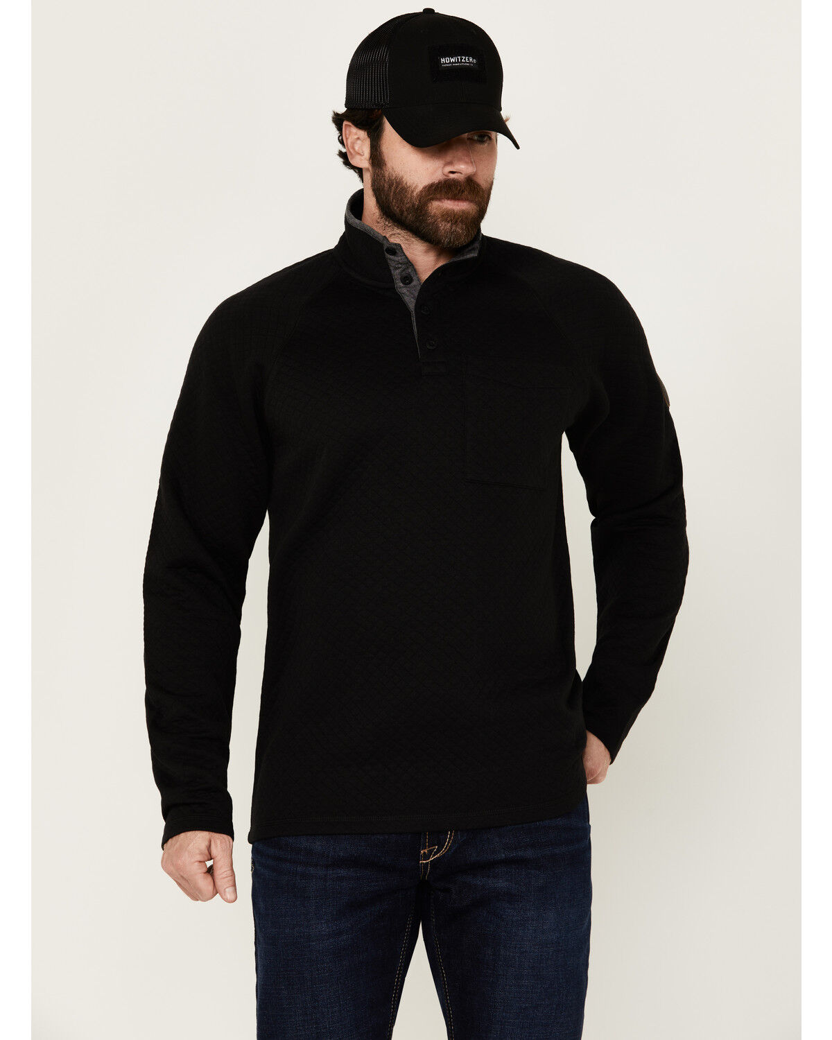 Image #1 - Brothers and Sons Men's Uinta Quilted Pullover, Black, hi-res