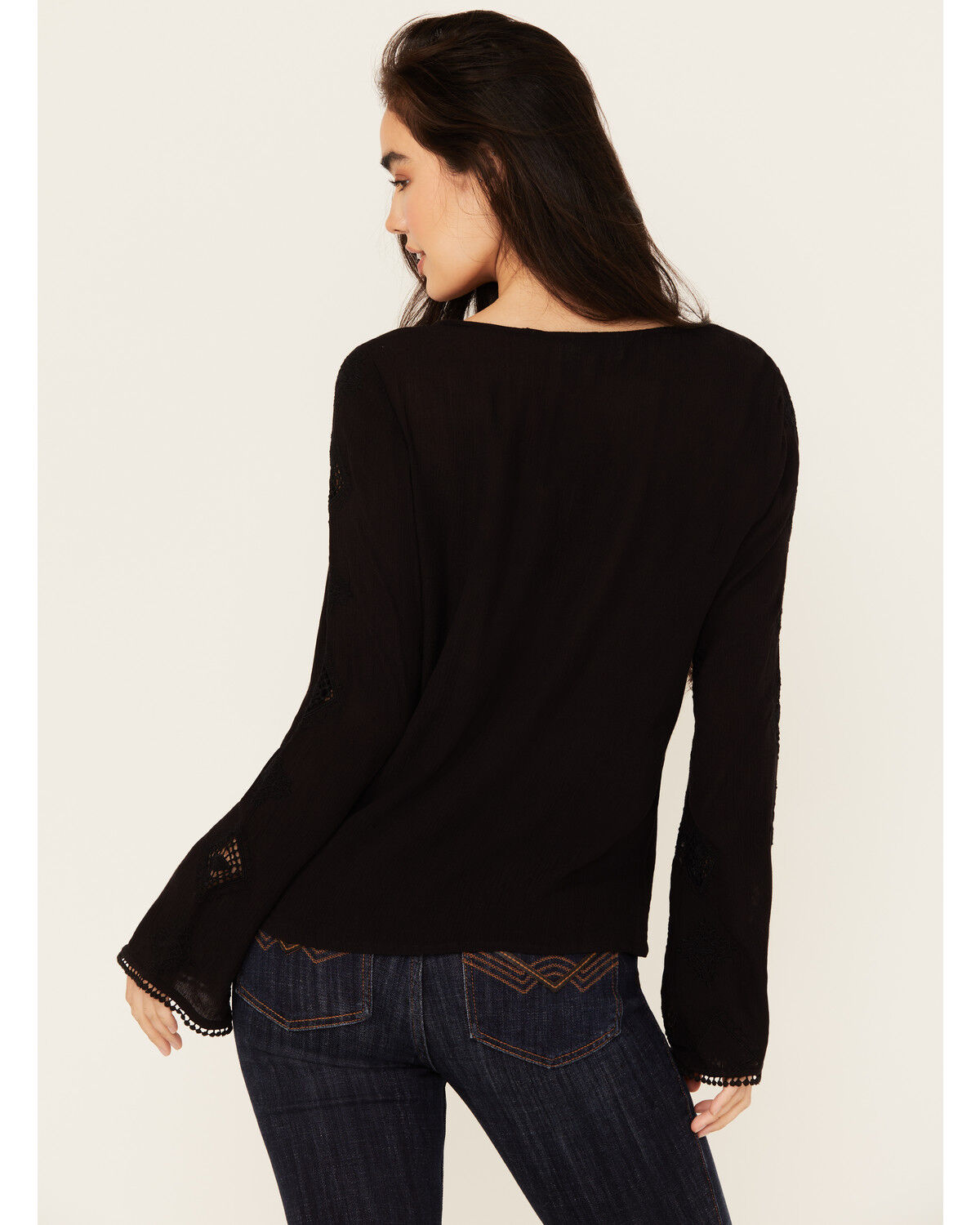 Image #4 - Idyllwind Women's Sharondale Embroidered Long Sleeve Button-Down Shirt, Black, hi-res
