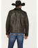Image #4 - Scully Men's Distressed Leather Trucker Jacket, Black, hi-res