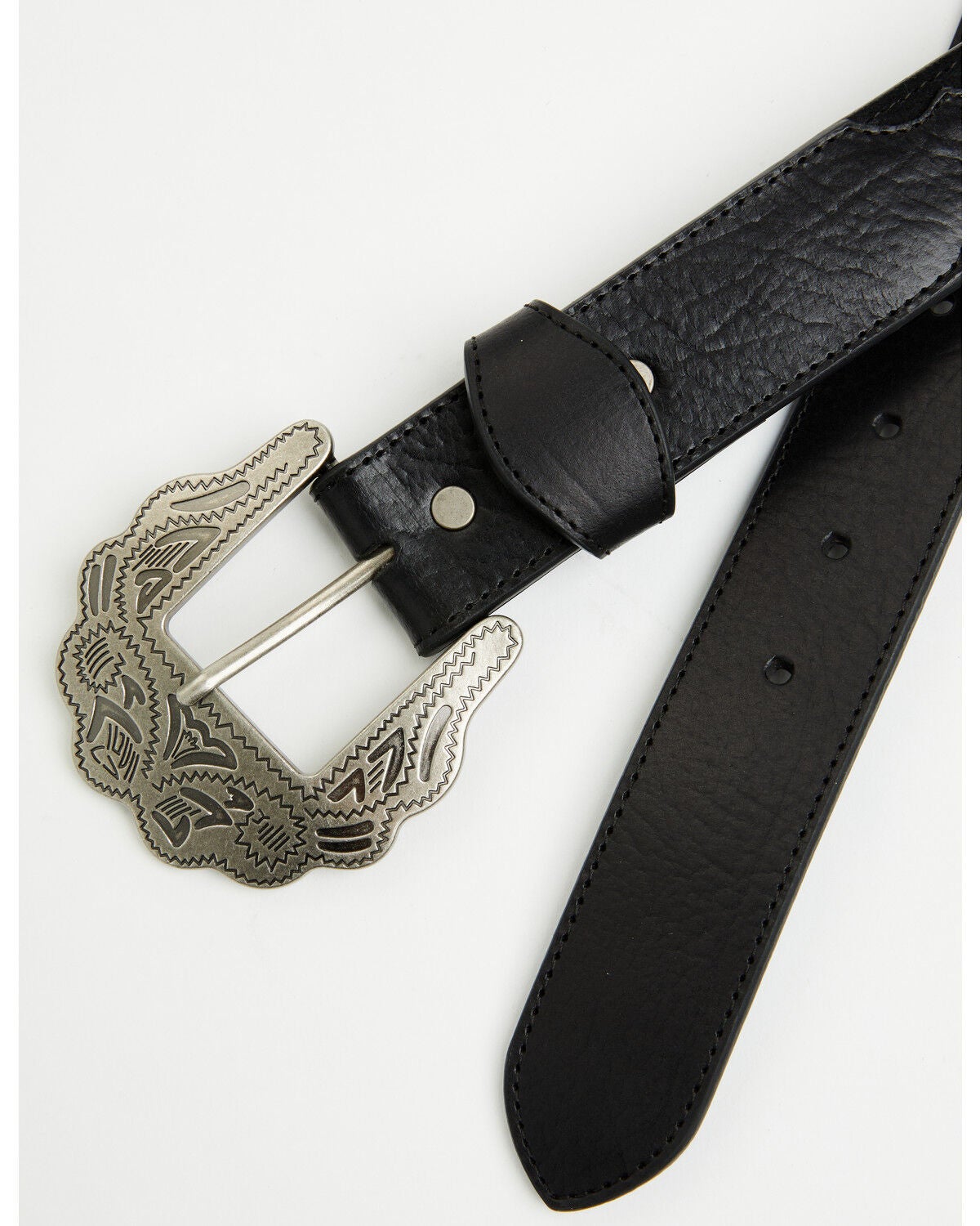 Image #3 - Idyllwind Women's Boot Stitch Roughout Suede Belt, Black, hi-res