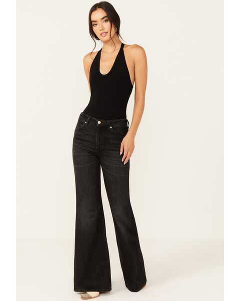 Image #1 - Wrangler Women's Wanderer High Rise Modern Flare Jeans , Black, hi-res