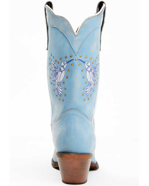 Image #5 - Laredo Women's Joy 11" Hummingbird Embroidered Western Boot - Square Toe, Blue, hi-res