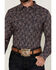Image #3 - Gibson Trading Co Men's Garret Floral Print Long Sleeve Snap Western Shirt, Navy, hi-res