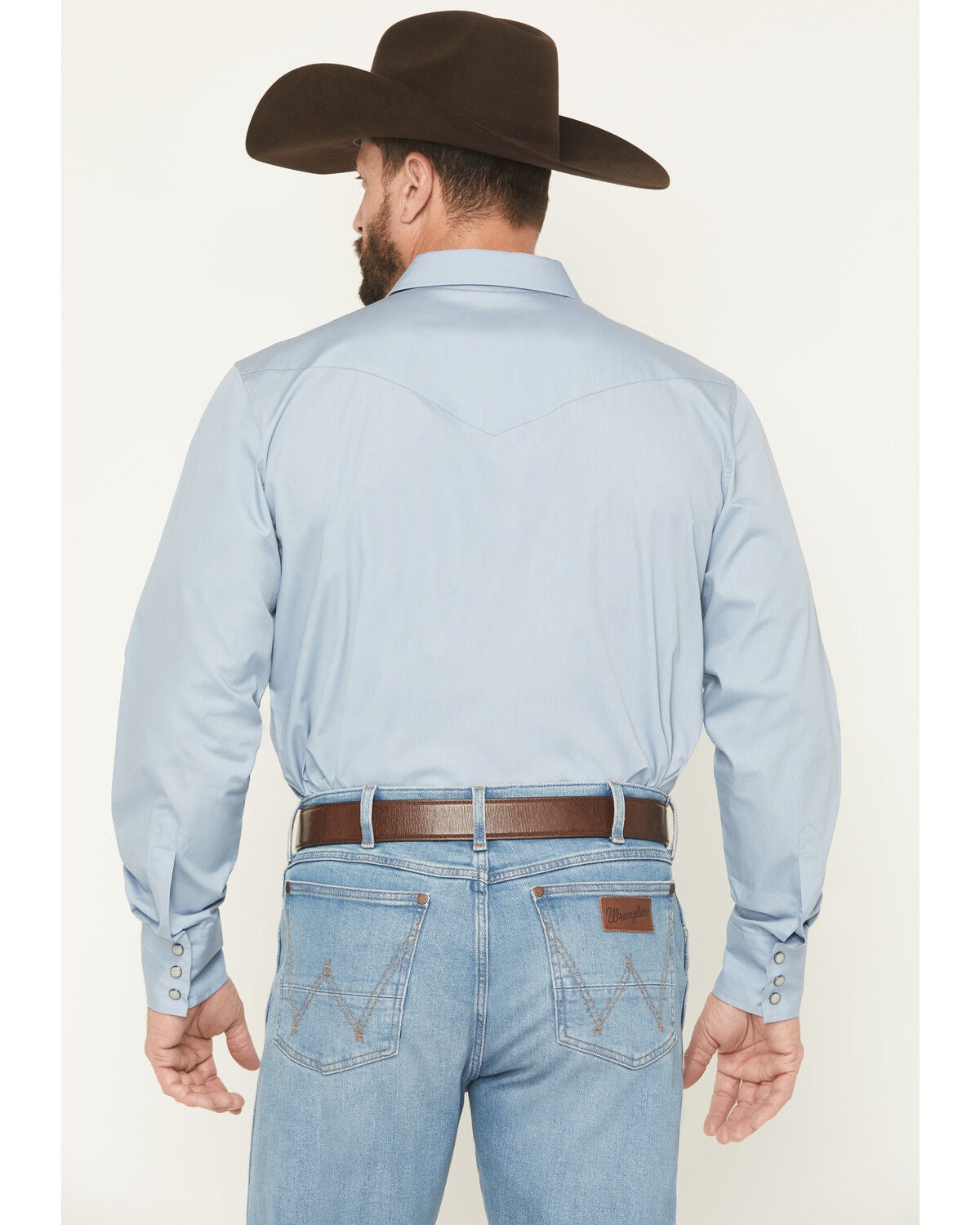 Image #4 - Gibson Trading Co Men's Campfire Solid Long Sleeve Snap Stretch Western Shirt - Big, Blue, hi-res
