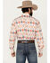 Image #4 - Rodeo Clothing Men's Southwestern Print Long Sleeve Pearl Snap Western Shirt, White, hi-res