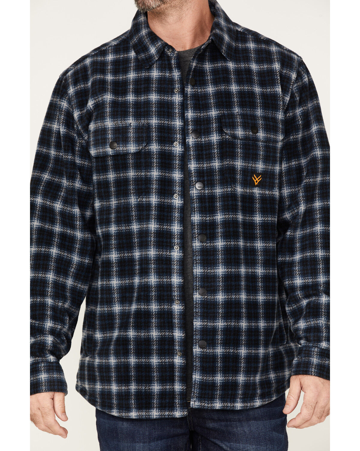 Image #3 - Hawx Men's Polar Fleece Shirt Jacket, Indigo, hi-res