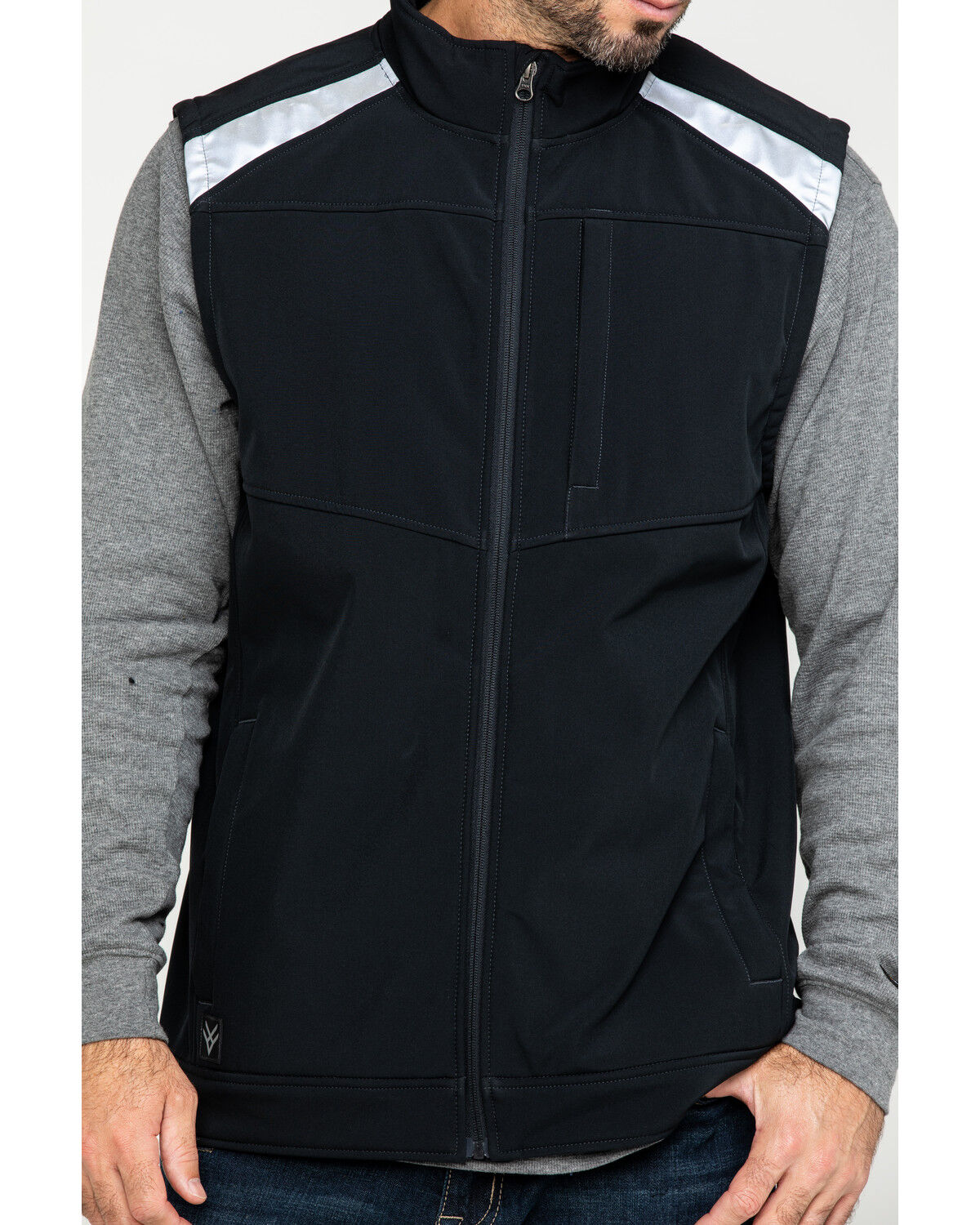 Image #4 - Hawx Men's Reflective Softshell Moto Work Vest, Black, hi-res