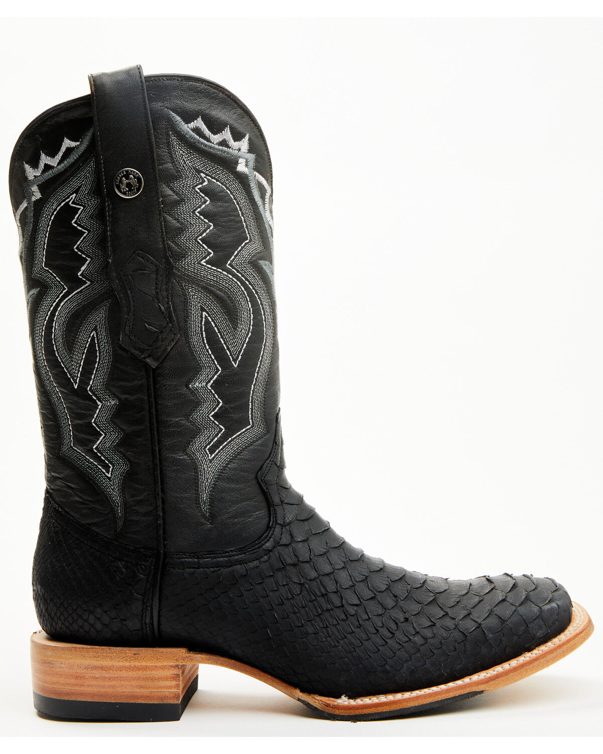 Image #2 - Tanner Mark Men's Exotic Caiman Western Boots - Round Toe, Black, hi-res