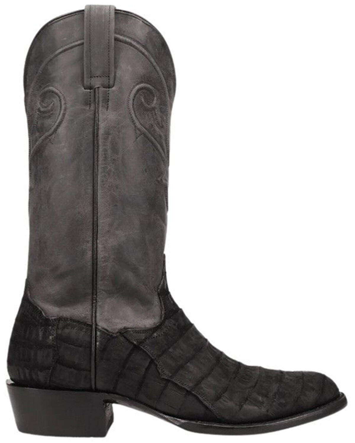 Image #2 - Dan Post Men's Makara Exotic Caiman Western Boots - Round Toe, Black, hi-res