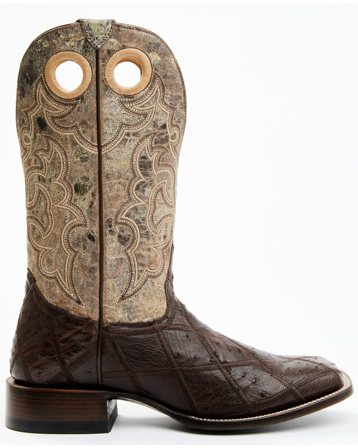Image #2 - Cody James Men's Exotic Full Quill Ostrich Western Boots - Broad Square Toe, Brown, hi-res