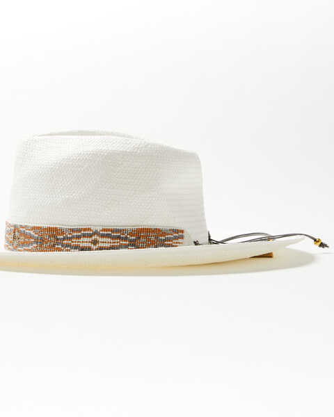 Nikki Beach Women's White Dove Western Panama Straw Hat , White, hi-res