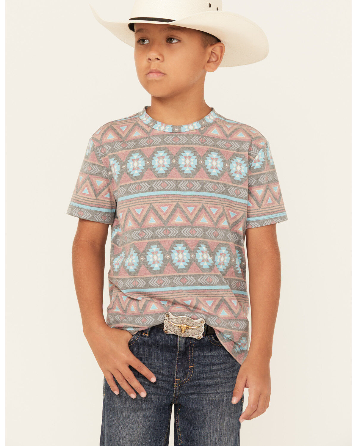 Image #1 - Rock & Roll Denim Boys' Southwestern Print Short Sleeve T-Shirt, , hi-res