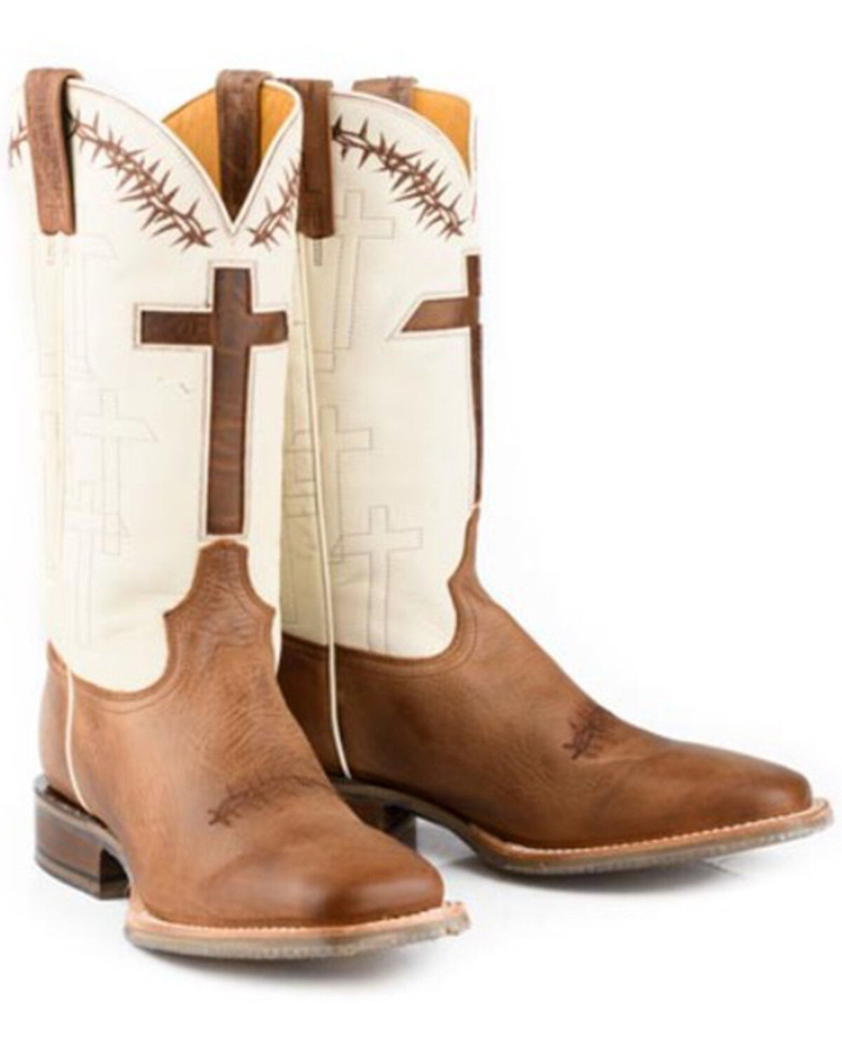 Image #1 - Tin Haul Men's Shoe Of Faith Western Boots - Broad Square Toe, Brown, hi-res