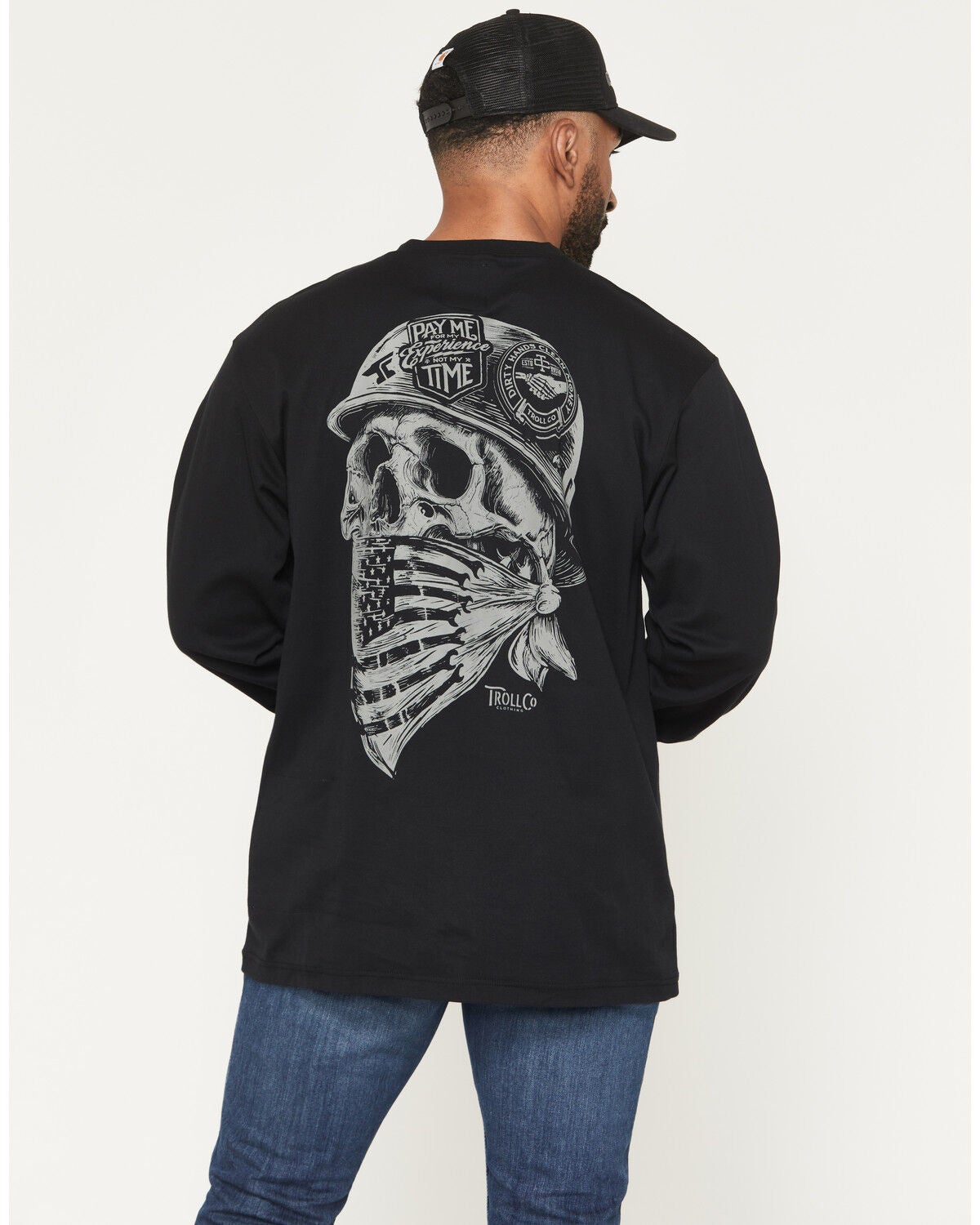 Troll Co Men's FR Headstrong Long Sleeve Graphic Work T-Shirt, Black, hi-res