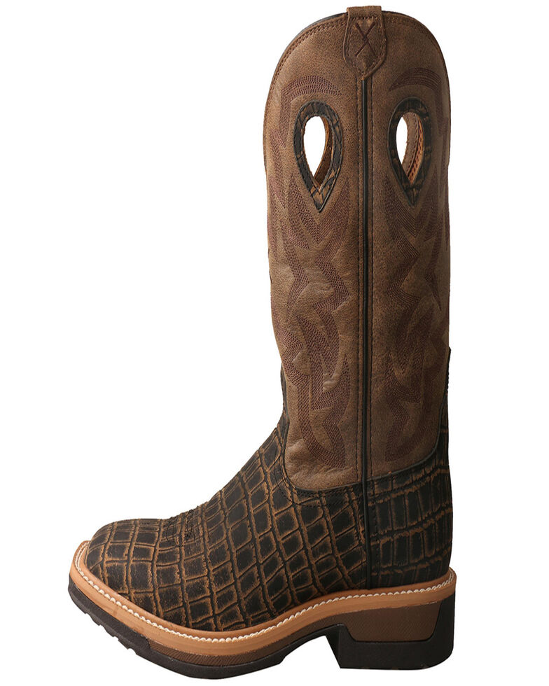 Twisted X Men's Lite Alloy Western Work Boots - Square Toe, Black, hi-res