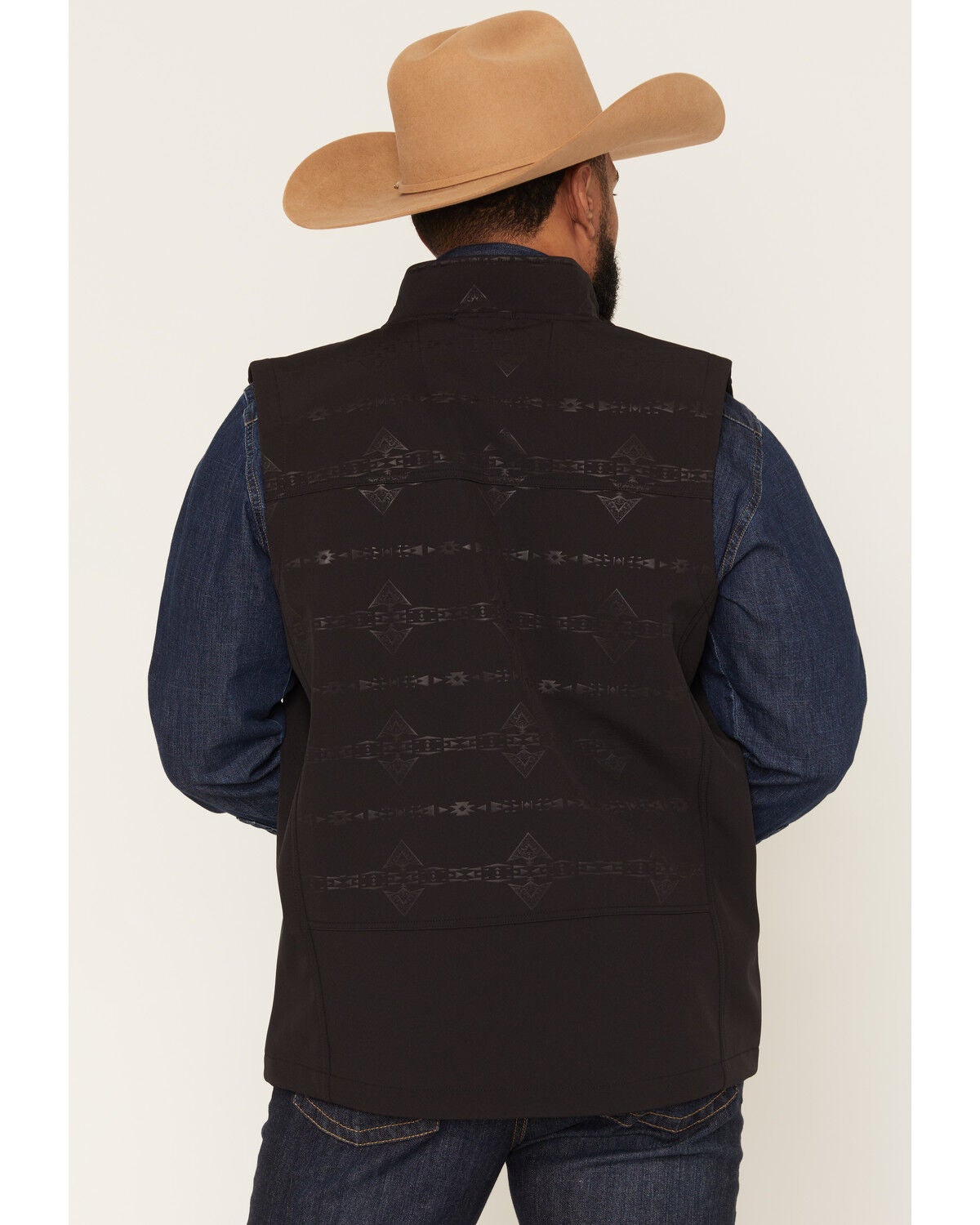 Image #4 - RANK 45&reg; Men's Lariat Southwestern Print Softshell Vest, Black, hi-res