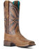 Image #1 - Ariat Women's Odessa Stretchfit Performance Western Boots - Broad Square Toe, Brown, hi-res