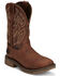 Image #1 - Justin Men's Broncy Waterproof Western Work Boots - Composite Toe, Brown, hi-res