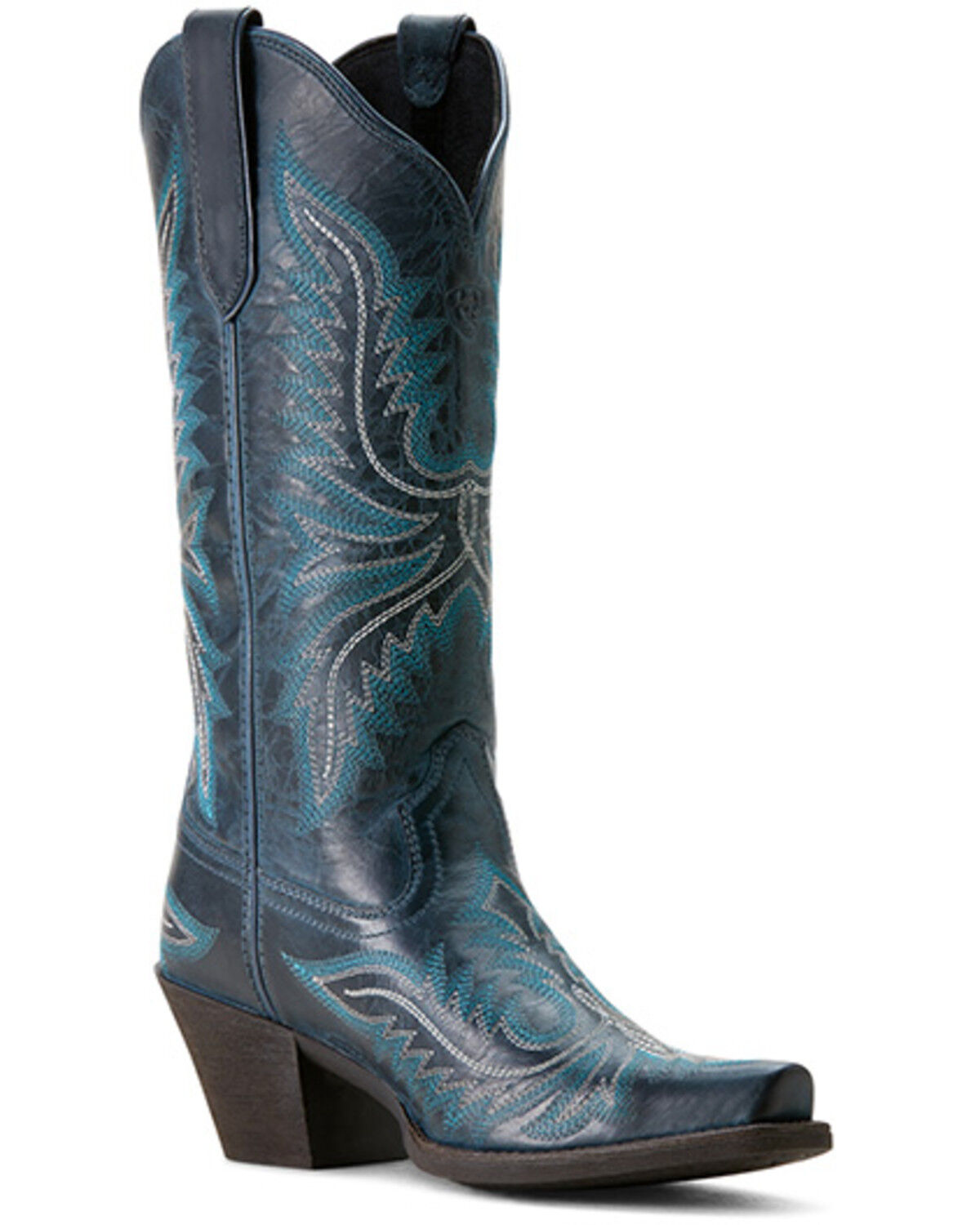 Image #1 - Ariat Women's Round Up Collins Western Boots - Snip Toe, Blue, hi-res