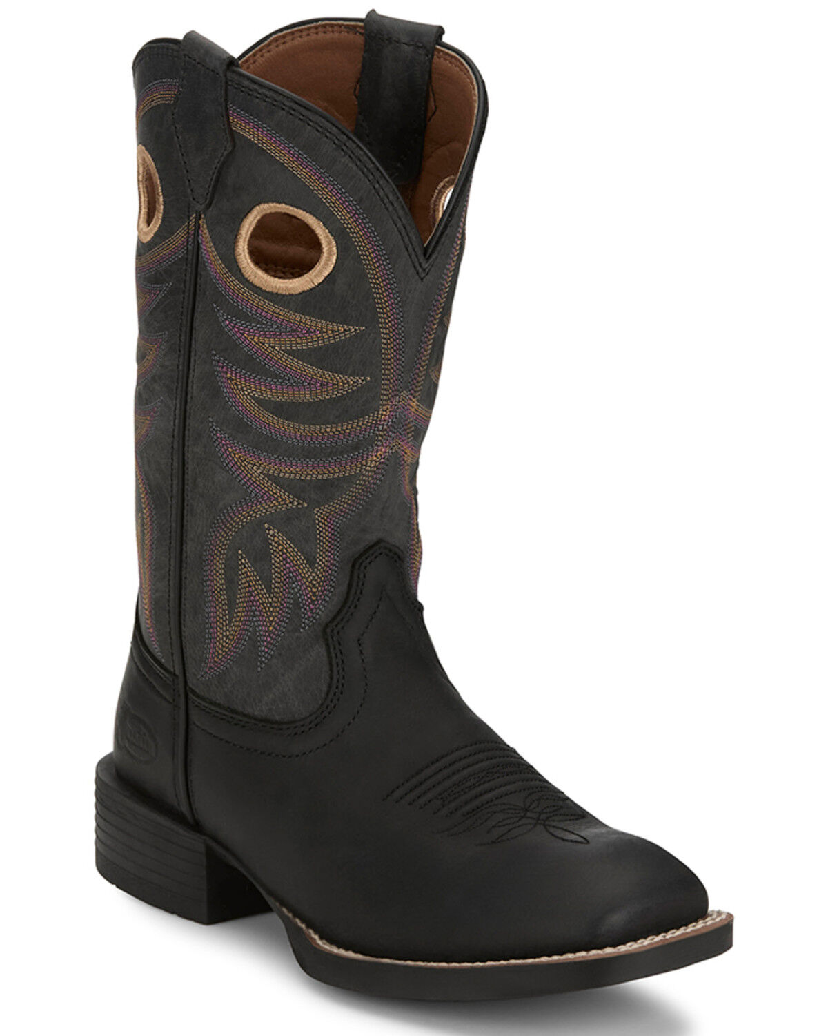 Image #1 - Justin Women's Demeter Western Boots - Broad Square Toe, Black, hi-res